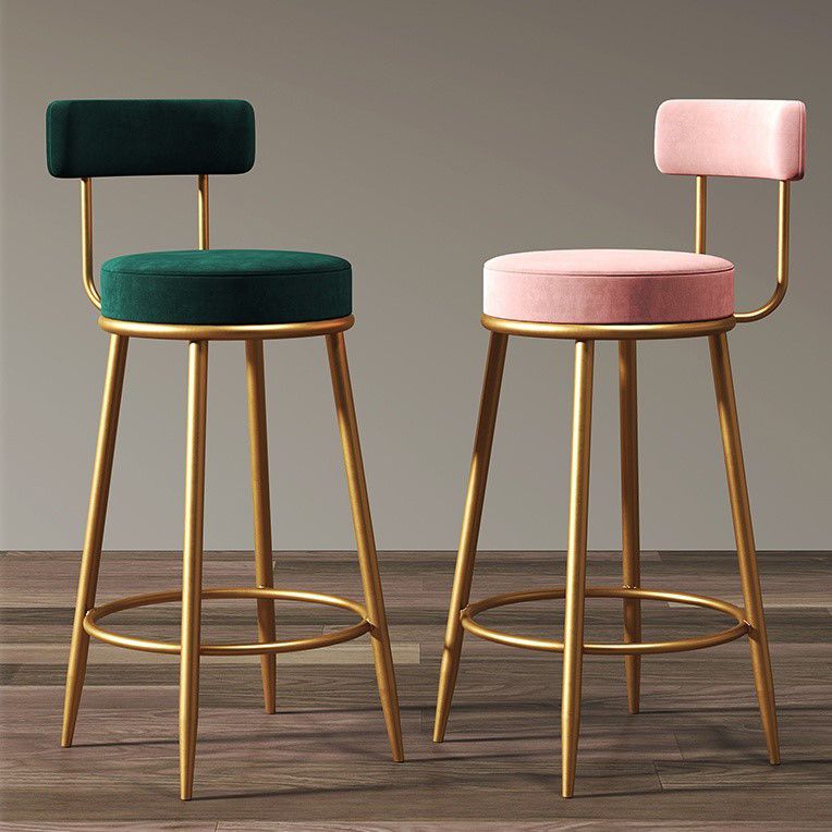 Industrial Velvet Counter & Bar Stools Matte Finish Indoor Stools