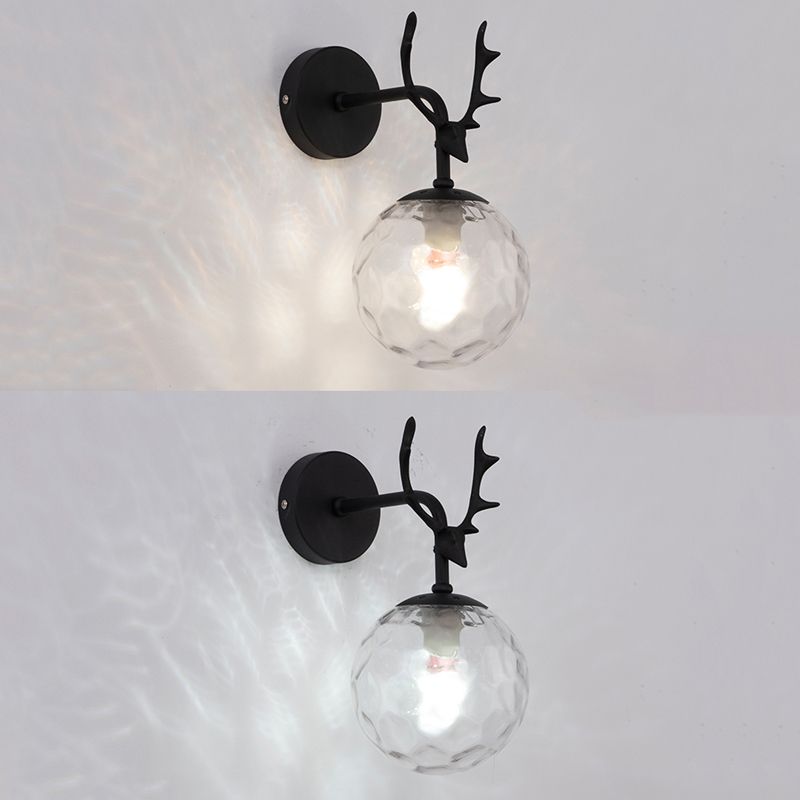 Glass Spherical Shape Wall Light Modern Style 1 Light Wall Mount Fixture for Living Room