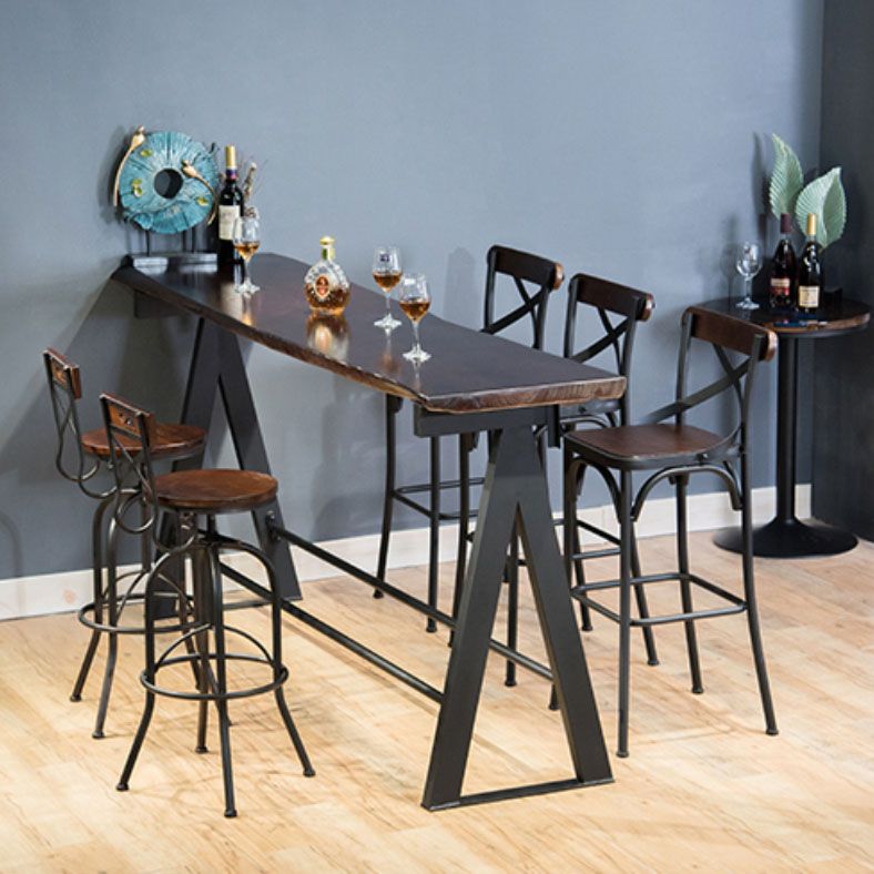 Industrial Style Bar Dining Table Cafe and Breakroom Bar Stool Table