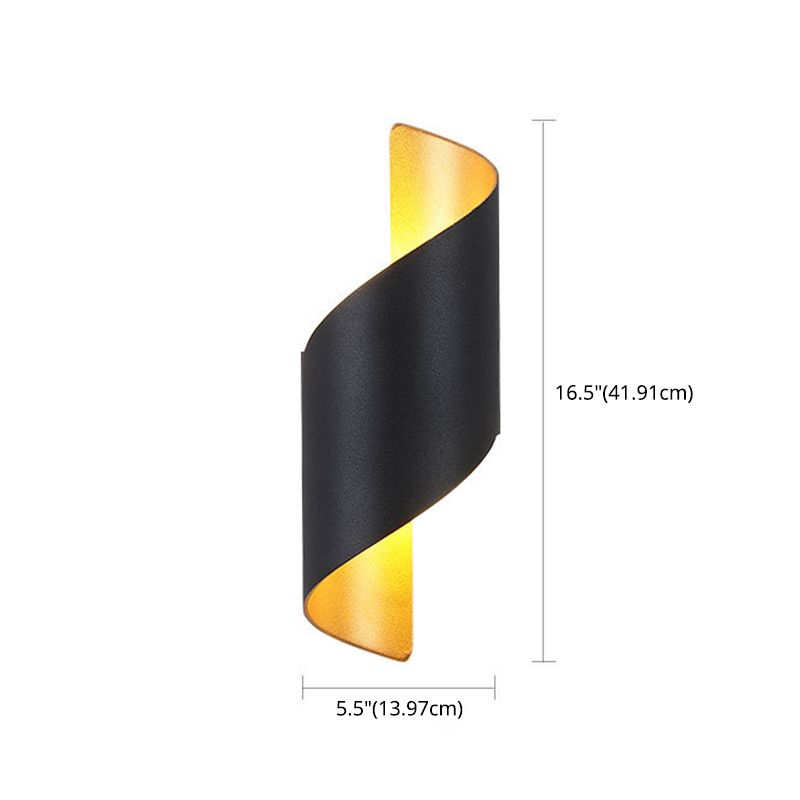 16.5" H Curve Shaped Metal Wall Mount Lamp Post-modern Simplicity LED Sconce Lights for Aisle Stairs