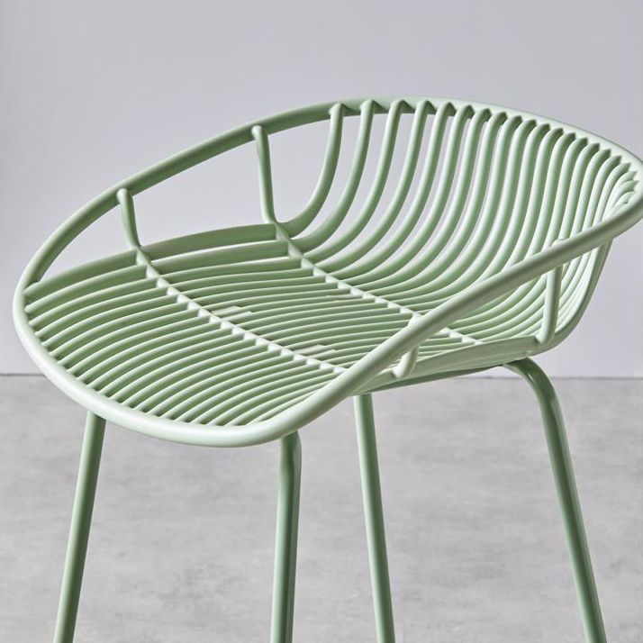 Industrial Metal Stool Metal Low Back Counter Stool in Matte Finish for Kitchen