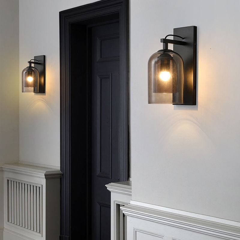 Modern Style Glass Shade Mount Lighting Simplicity Wall Sconce for Living Room