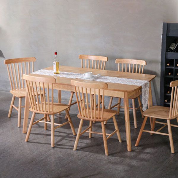 Silla auxiliar de madera contemporánea con acabado mate, respaldo de listones, silla de comedor