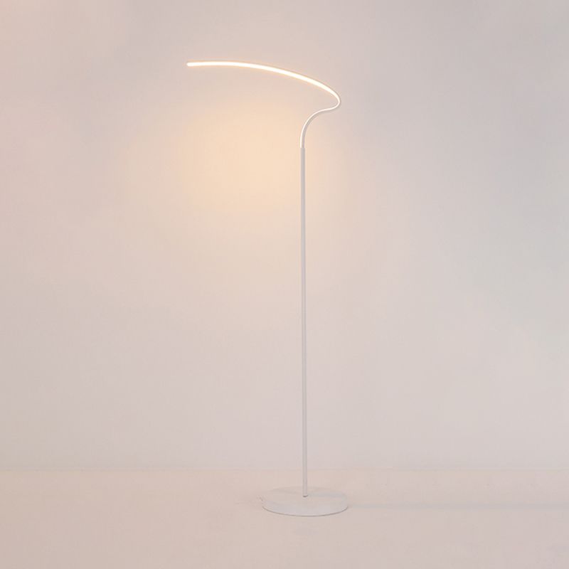 Lampada in piedi curva modernista in metallo al letto LETTURA LETTURA LETTURA LIMA IN NERO/BIANCO