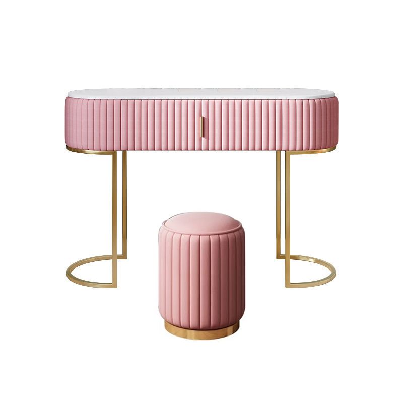 Glam Marble Top Vanity Table 30.15" H Makeup Dressing Table Set