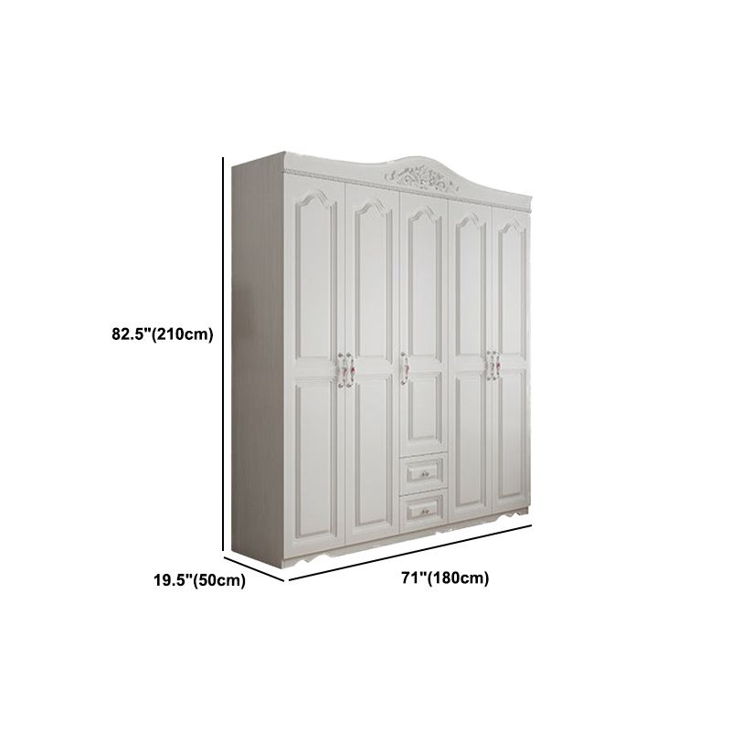 White French Country Wardrobe Armoire Engineered Wood Wardrobe