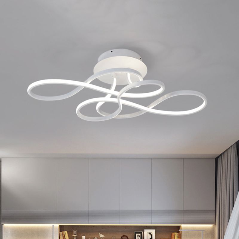 IJzeren gedraaid plafondarmatuur Minimalisme Zwart/wit LED-semi-gemonteerde verlichting in warm/wit licht voor salon