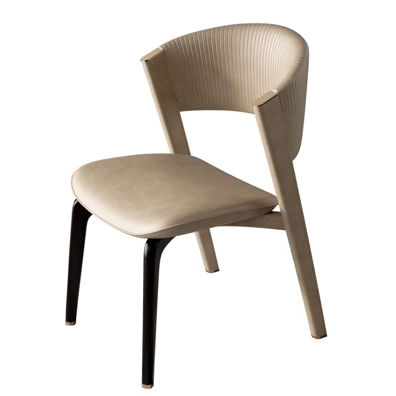 Open Back Dining Accent Chair Upholstered Dining Room Chair for Home