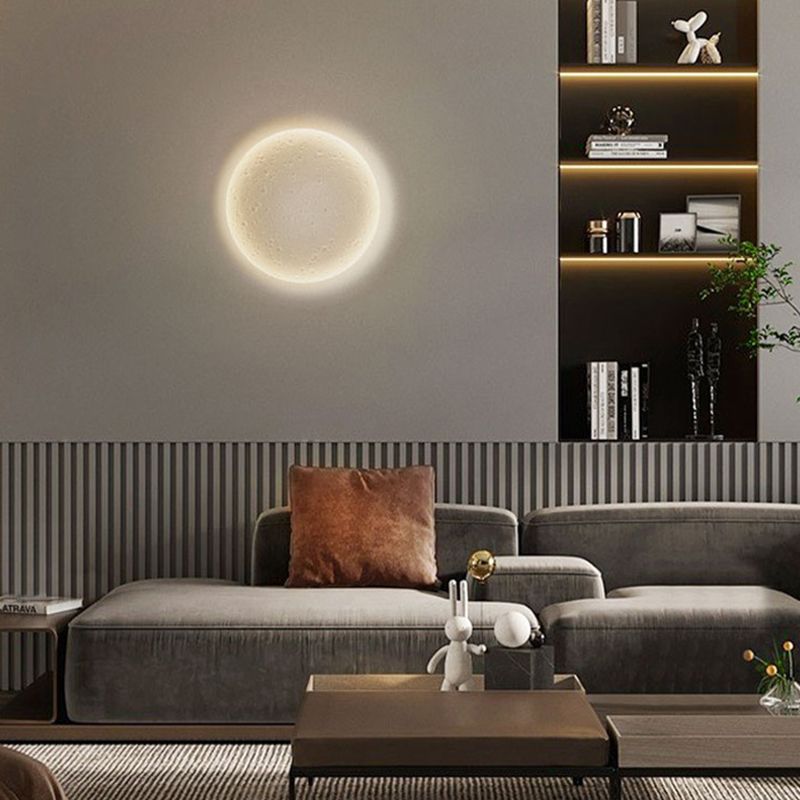 Simple Round Wall Lamps Stone Wall Light Fixtures for Living Room