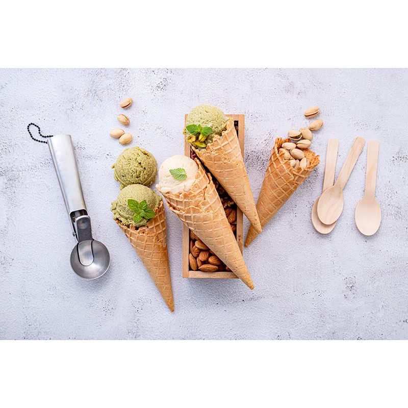 Multi-Color Ice Cream Mural Environment Friendly Contemporary Dessert Shop Wall Covering