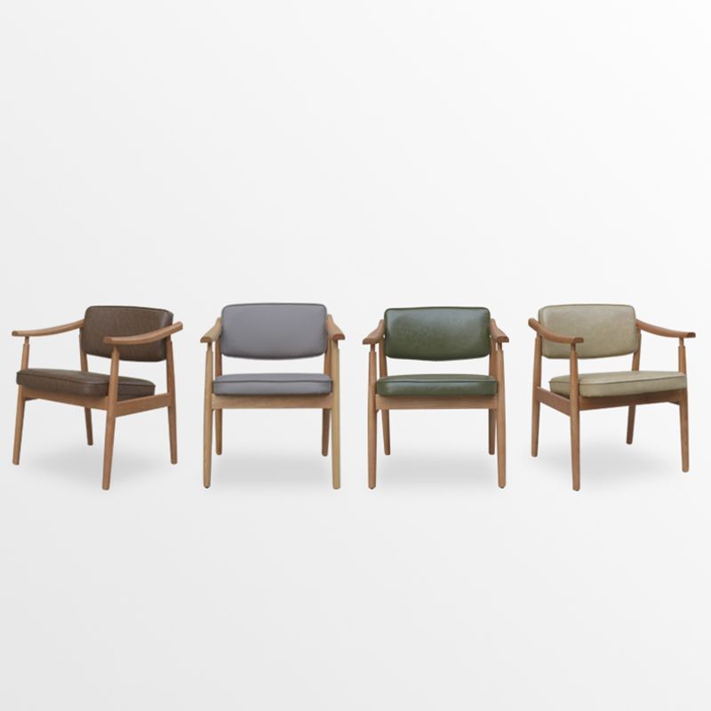 Traditional Style Dining Chairs Kitchen Arm Side Dining Chair with Wooden Legs