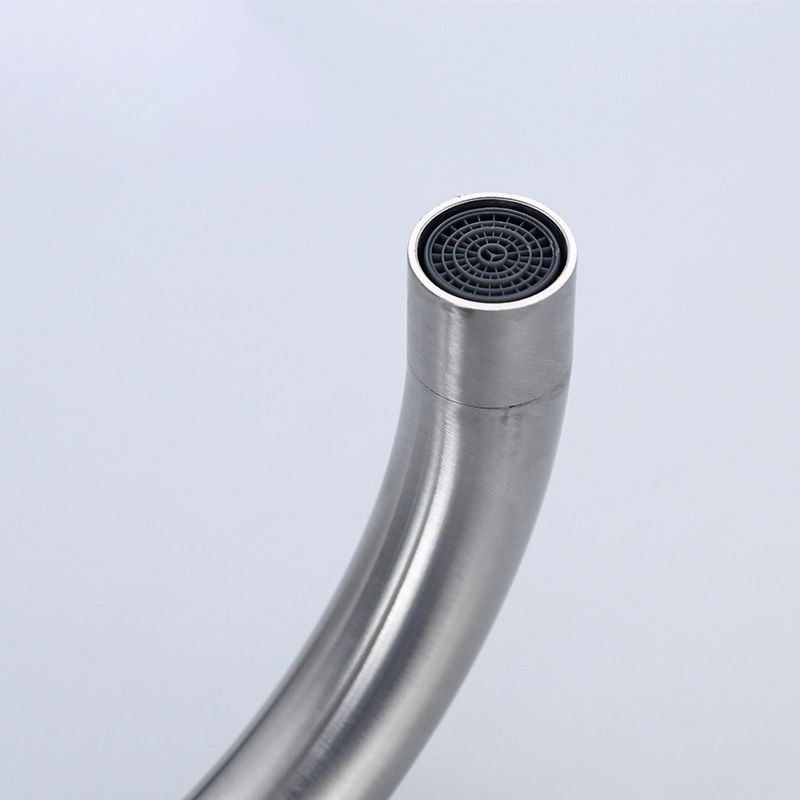 304 Stainless Steel Center Faucet Bathroom Single Handle Hot and Cold Vanity Sink Faucet