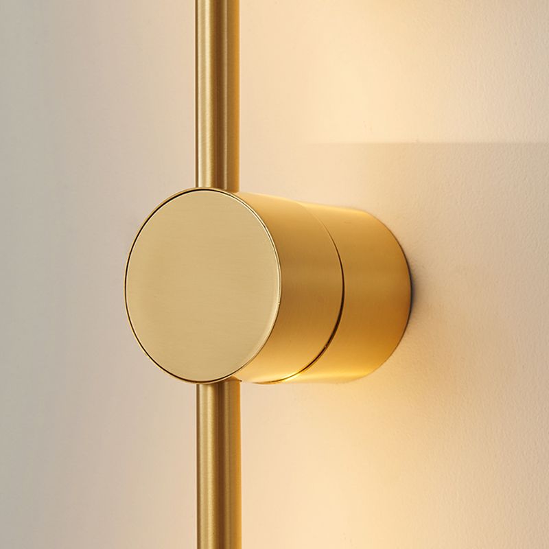Nordic Style Wall Light Minimalist Straight LED Wall Sconce with Brass for Bedroom