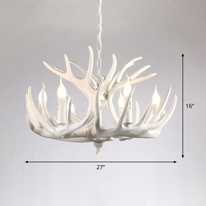 Lampada del lampadario in resina in resina di corno di cervo rustico per soggiorno per soggiorno