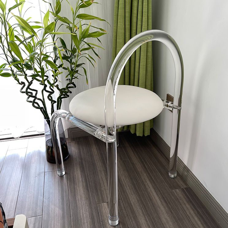 Modern Style Dining Chair Leather Open Back Side Chair with Acrylic Base