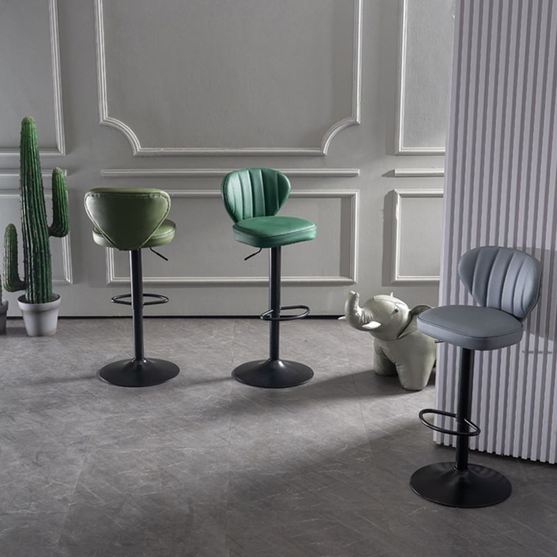 Contemporary Faux Leather Counter Stool Fabric Cushion in Matte Finish for Home