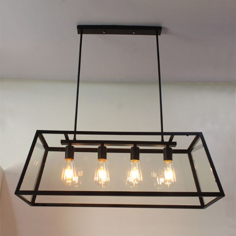 Lampada dell'isola industriale con tonalità di vetro per la caffetteria del salotto