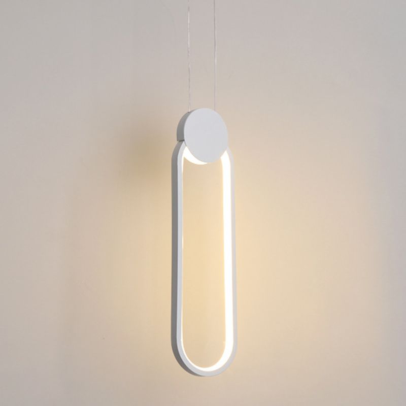 Modern Minimalist Style Cord Hung Hanging Pendant Lights Metal Ceiling Lamp in Black Finish for Bedroom