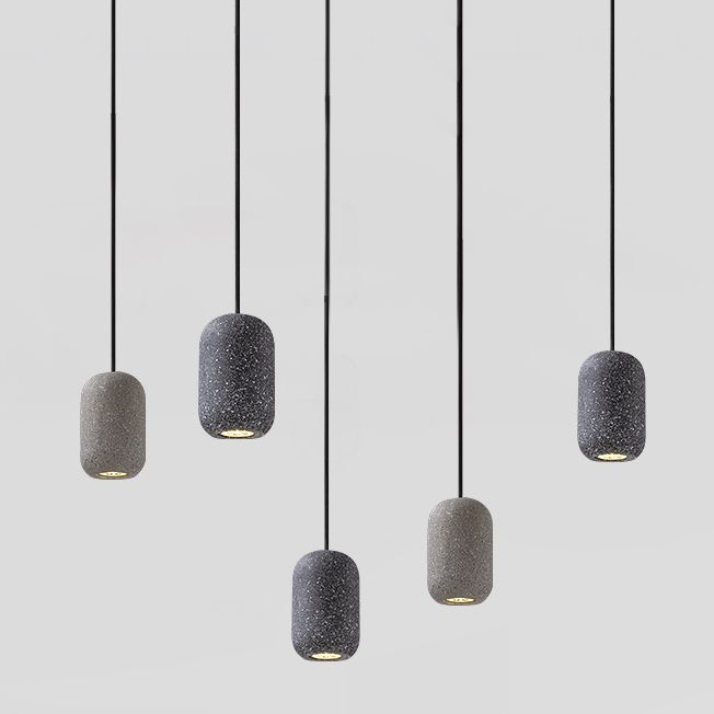 Lámpara de suspensión modernista de luz colgante de cemento cilíndrico para dormitorio