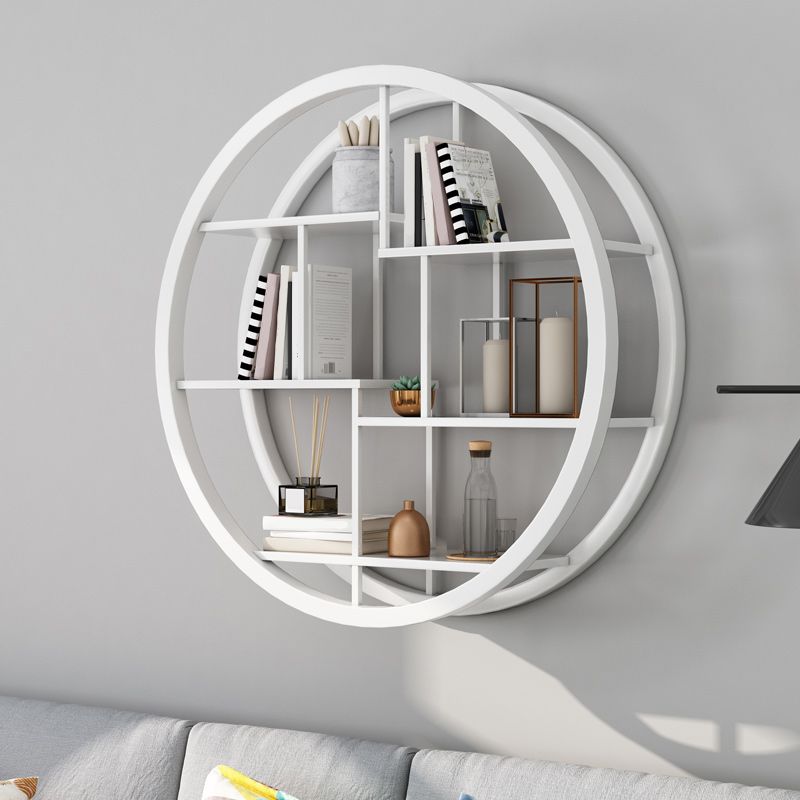 Industrial Wall Mounted Bookshelf Iron Closed Back Bookshelf for Home