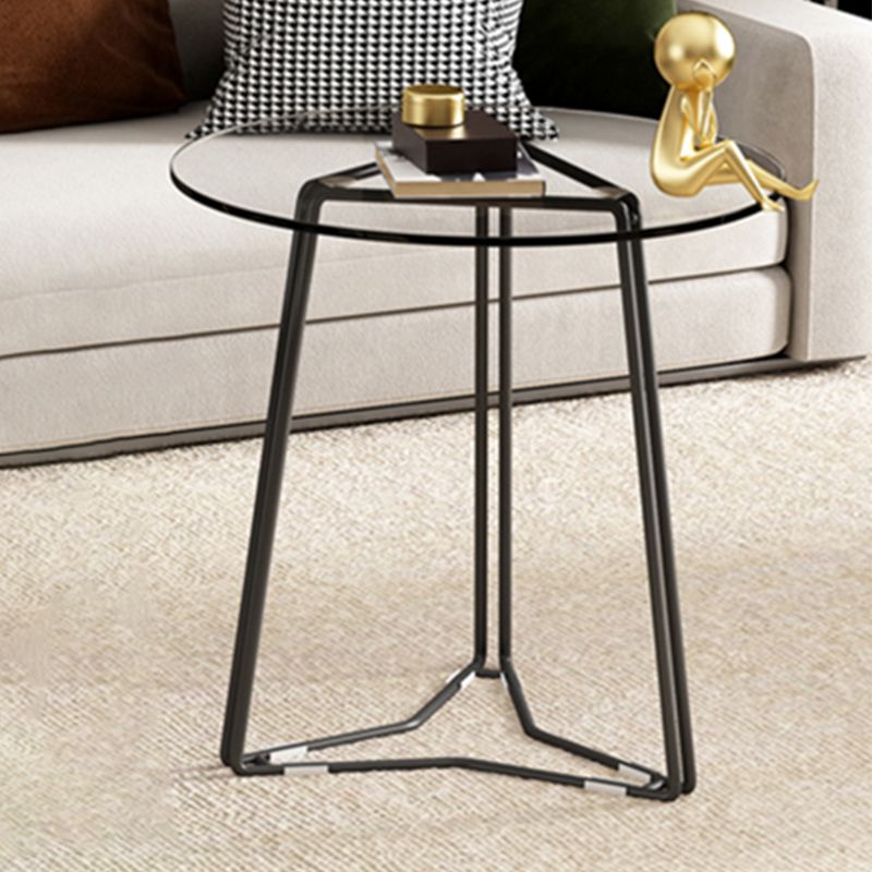 Frame Nesting Coffee Table Set Modern Round Glass Coffee Table