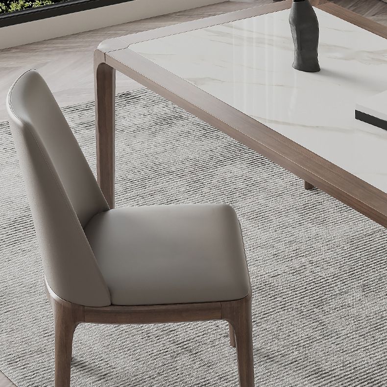 Modern Sintered Stone Top Dining Set Rectangle 1/4/5/7 Pieces Wooden Table Set