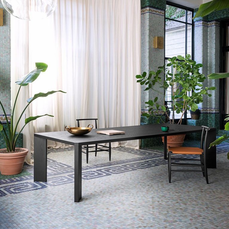 Industrial Solid Wood Dining Table Rectangle Kitchen Pine Wood Table with 4 Legs