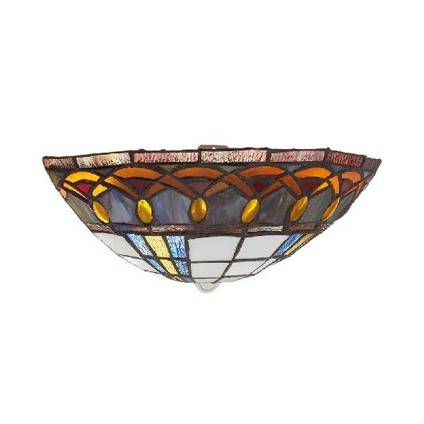 Tiffany Bowl Wall Mount Light Stained Glass 1 Light Wall Sconce with Jewelry Decoration