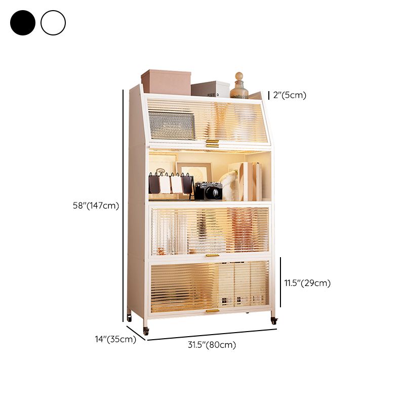 Metal Standard Bookshelf Closed Back Industrial Bookcase with Cabinets