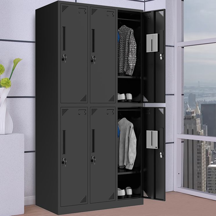 Black Steel Wardrobe Armoire Contemporary Hinged Wardrobe Cabinet