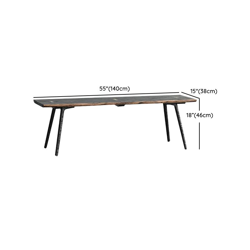 Black Oak Wood Dining Table Set 1/2/5 Pcs Industrial Metal Dinette Set for Home