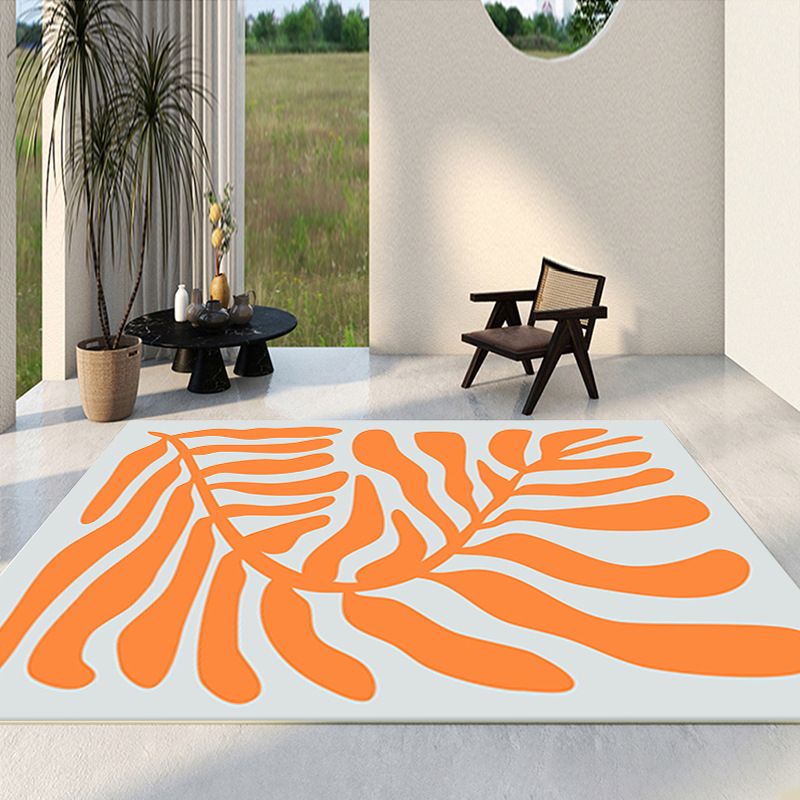 Modern Orange Rug Pattern Graphic Rug Washable Indoor Rug for Home Decor