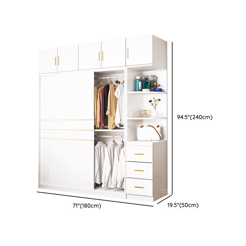 White Hanging Clothes Rack Wooden Hanging Clothes Rack with Door