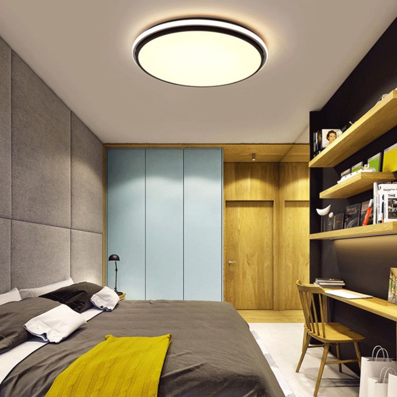 Lámpara de techo empotrada de aluminio Led geométrica dorada de estilo moderno con montaje empotrado