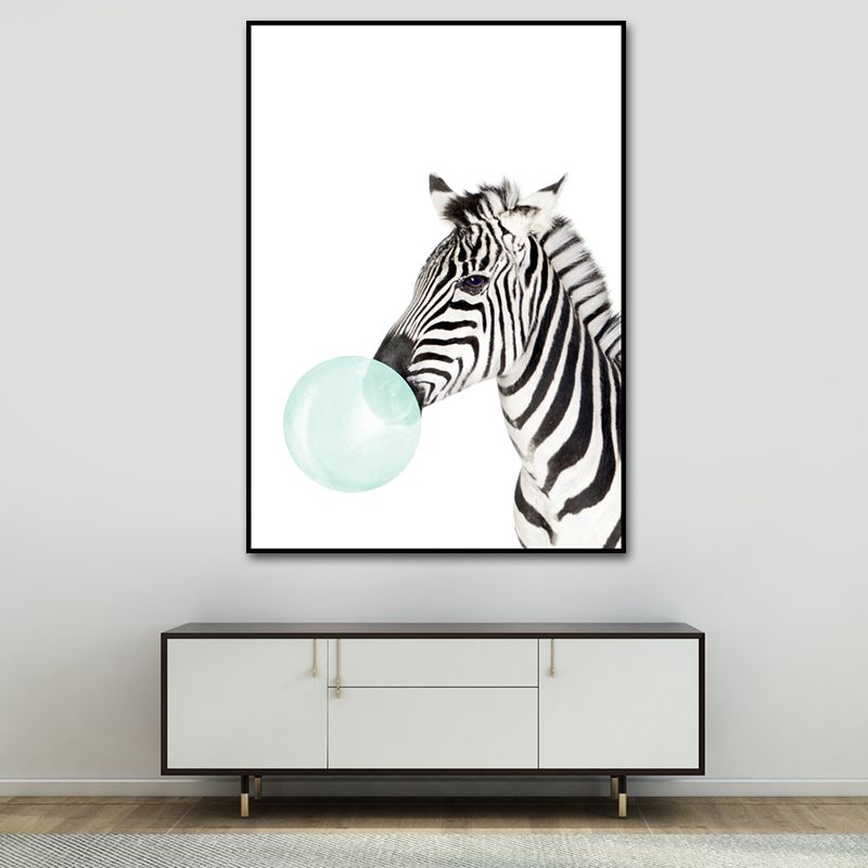 Animals and Balloon Illustrations Painting Children's Art Canvas Wall Print, Multiple Sizes