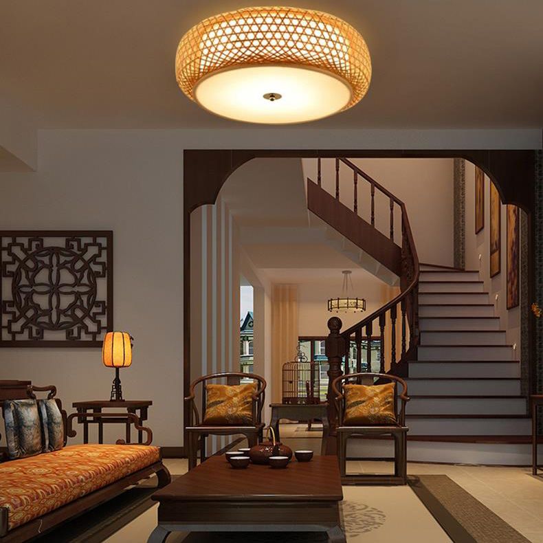 Iluminación moderna de montaje en semi flush ASIA ASIA Bamboo Beige Light