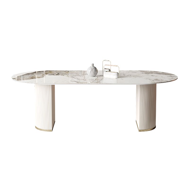 Stone Dining Table Contemporary Style Oval Dining Site Table for Home