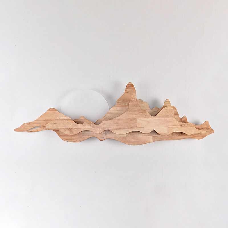 Wooden Wall Sconce Modern Style LED Wall Mount Lamp with Acrylic Shade for Bedroom