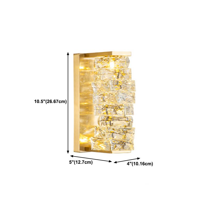 Modern Unique Shape Wall Mount Light Fixture Crystal Sconce Lamp in Gold