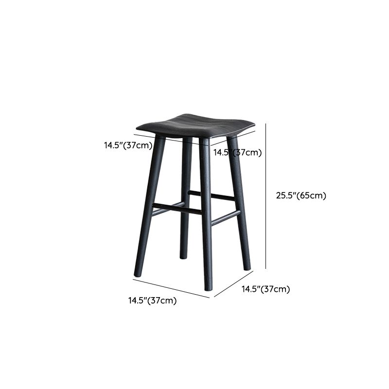 Modern Style Counter Stool Black Solid Wood Bar Stool for Indoor