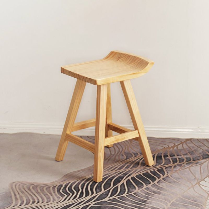 Modern Armless Backless Counter Stool Wood Cashier Bar Stool with Seat and Pedal