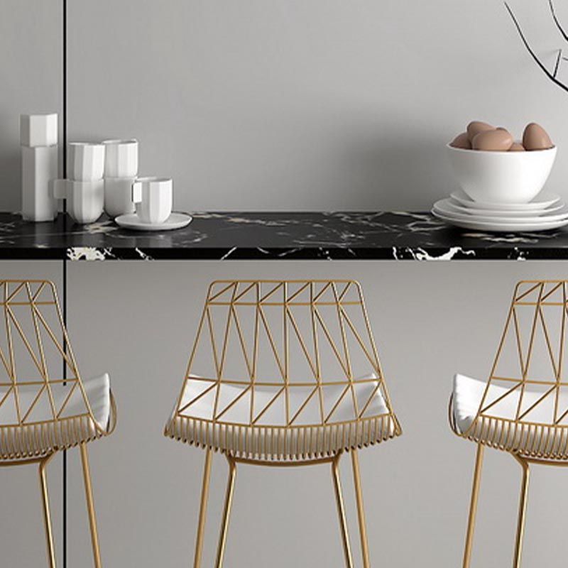 Rectangle Top Glam Bar Table 42-inch Height Gold Pedestal Bistro Table