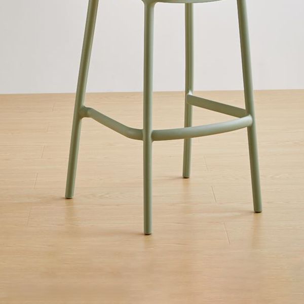 Modern Low Back Bar Stool Plastic Footrest Stackable Counter Stool