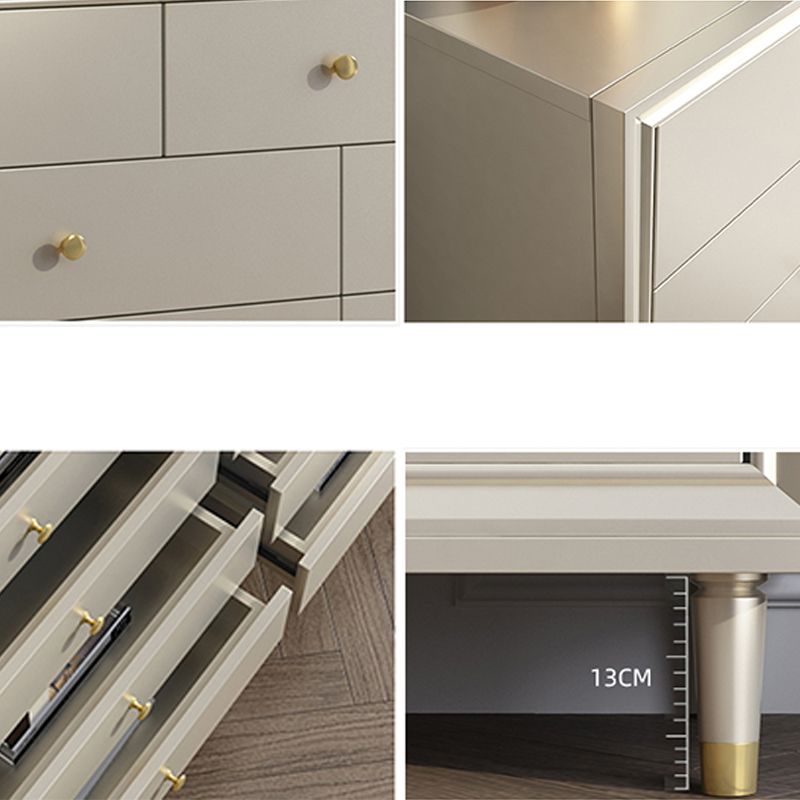 Glam Champagne Color Storage Chest with Soft-Close Drawers for Home