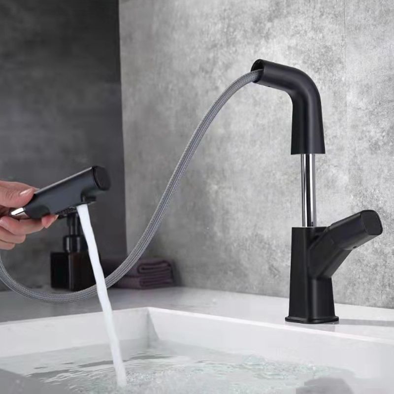 Modern Vessel Sink Faucet Solid Color Metal Centerset Faucet for Bathroom