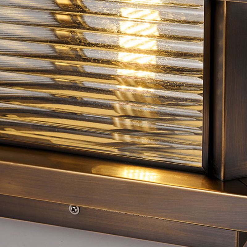 Modern Simple Outdoor Light Square Shape Copper Pillar Lamp for Outdoor