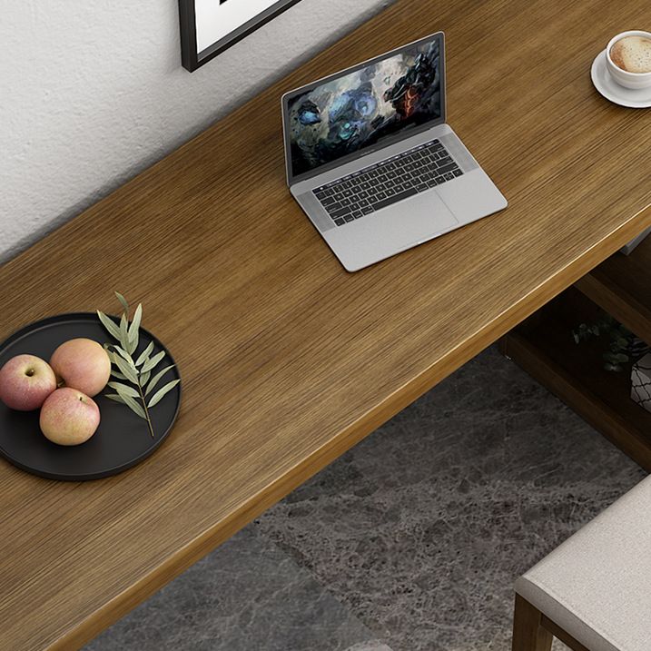 Rectangle Wood Bar Dining Table Contemporary Bar Table with Sled Base