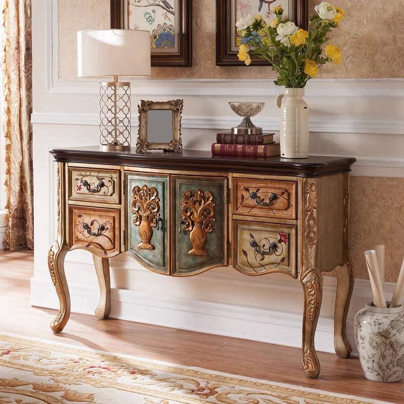 Victoria Wood End Table Free Form Sofa Console Table for Hall