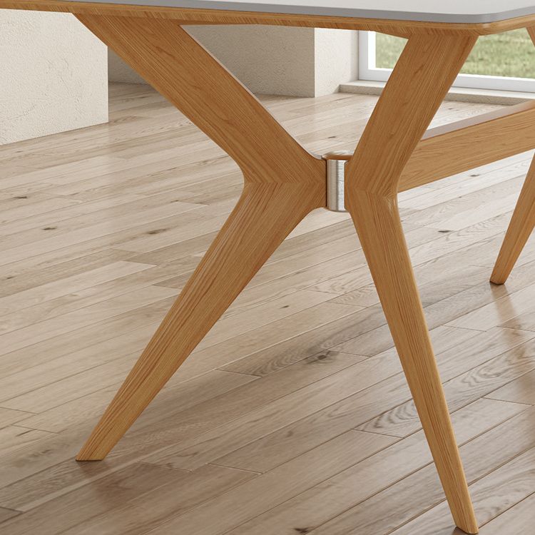 Stone Top Dining Table Set with Wooden Frame 1/4/5/7 Pieces Modern Dinette Set for Home