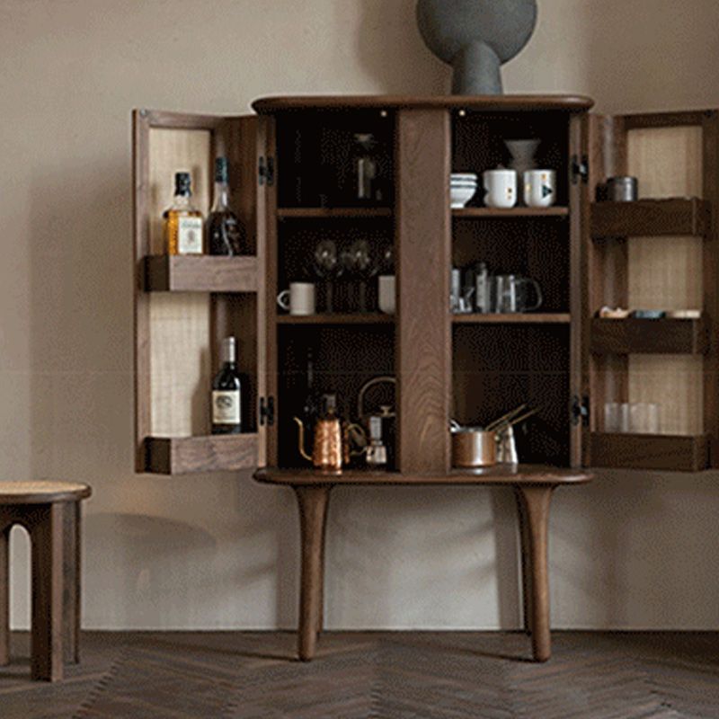 Rectangle Storage Cabinet Solid Wood Standard Cabinet with Doors